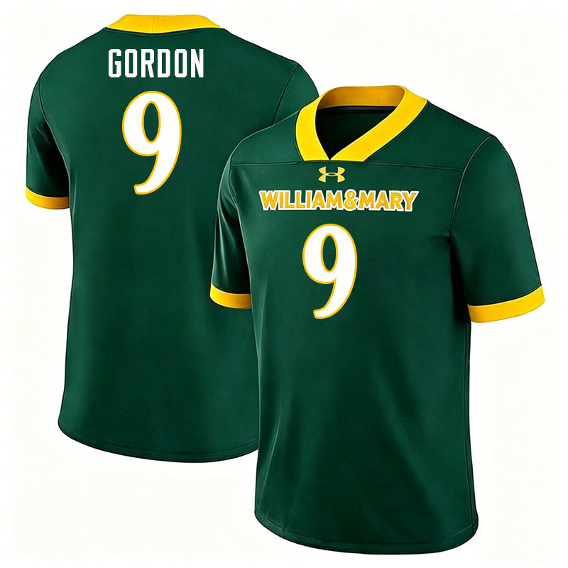 William & Mary Tribe #9 Ty Gordon College Football Jerseys,Uniforms-Green